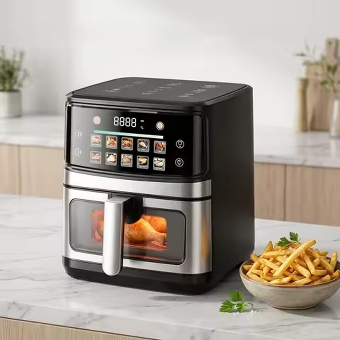 2026 Popular New Product Air Fryer Household Metal Touchscreen Meltdown 12L Visualization Grilled Chicken French Fries Fryer