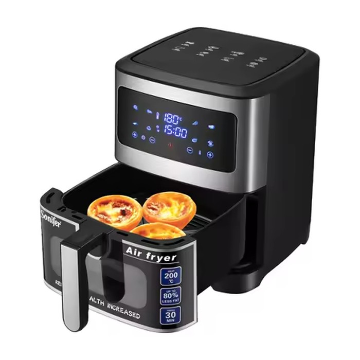 Sonifer SF-81028 110v Electric Household 6.5 Liter 1450W Non-stick Liner No Oil LED Display Smart Digital air Fryer Wholesale