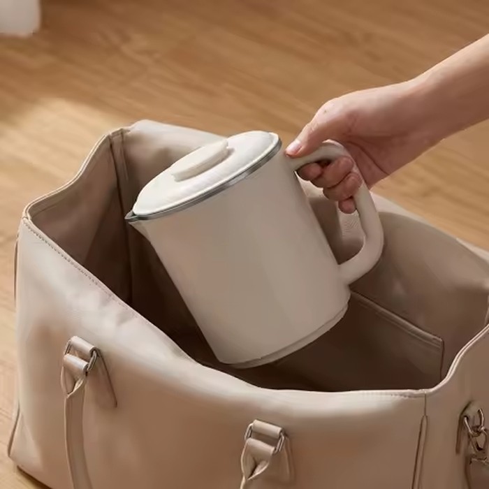 Travel folding kettle, outdoor portable small folding kettle 304 stainless steel electric kettle