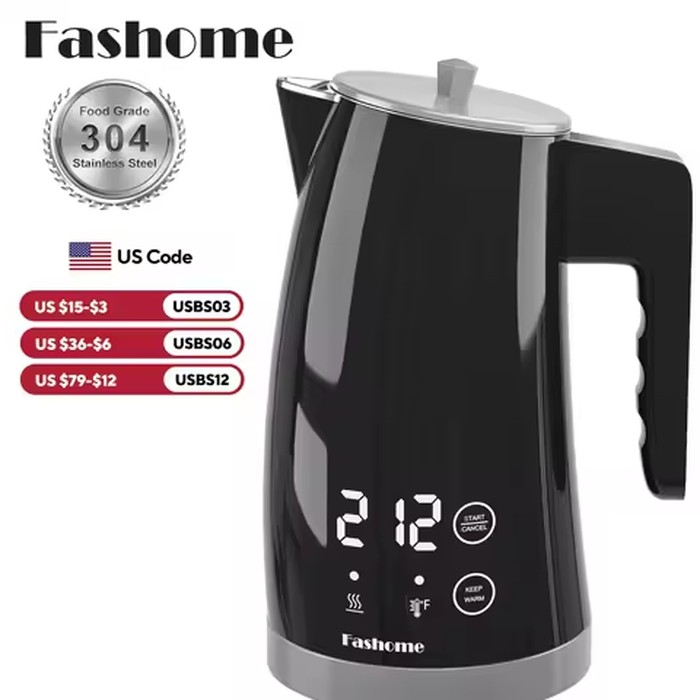 1.25L Electric Kettle Temperature Control, 1200W Fast Boil Electric Tea Kettle, Digital LED Display, 304 Stainless Steel Inner, Auto Shut Off, 2Hour Keep Warm, Hot Water Boiler For Coffee & Tea