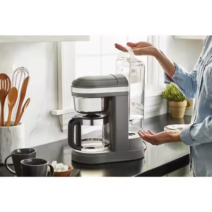 12 Cup Drip Coffee Maker with Spiral Showerhead, Even Saturation for Rich Flavor, Easy-fill Water Tank, Programmable