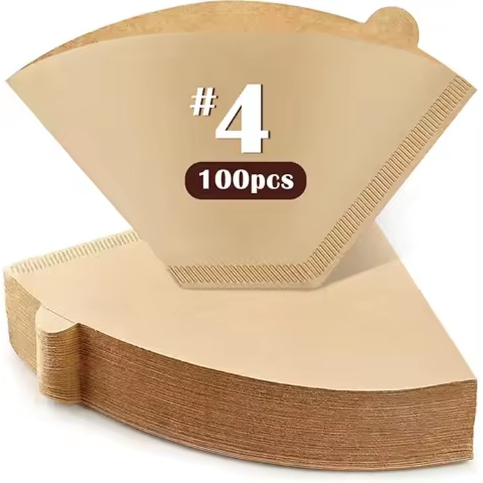 #4 Cone Coffee Filters 8-12 Cup, Disposable Coffee Paper Filters for Pour Over and Drip Coffee Maker, Unbleached