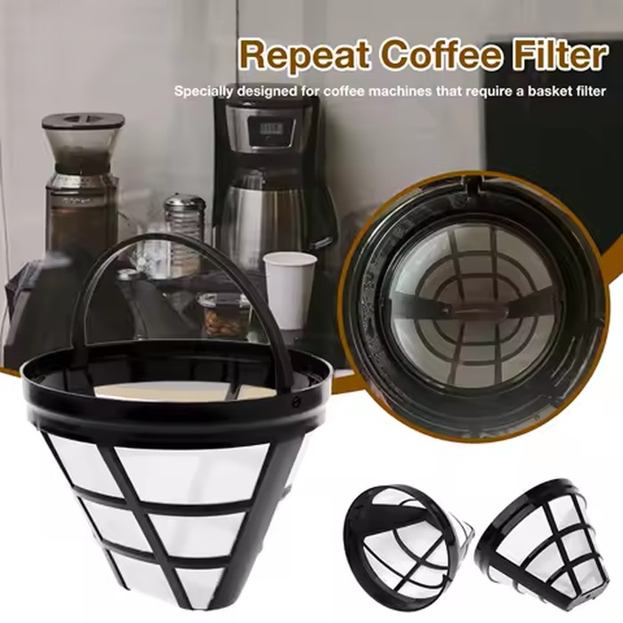 Reusable Coffee Filters Coffee Maker Basket Filter Cone Coffee Filters Brewer Filters Fit 8-12 Cup Basket Drip Coffee Machine