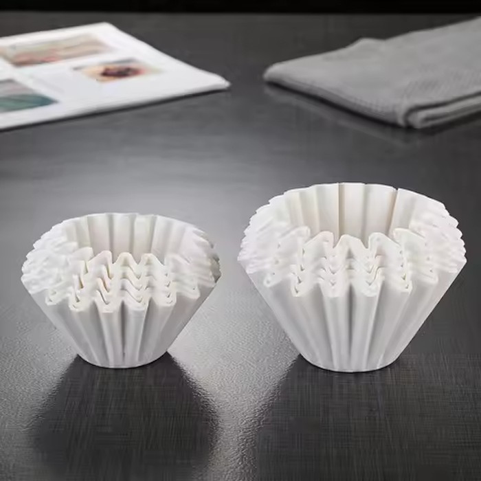 50PCS Coffee Filters Paper Drip Cups Bowl Shape Hand Brew Coffee Wood Pulp Filter Drip Paper Ripple Type Origami Cake Bowl Type
