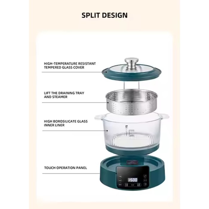 3L Rice Soup Separation Lifting Electric Hot Pot Sugar-controlled Rice Cooker Household Intelligent Health Pot
