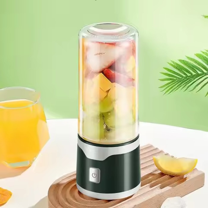 Portable Rechargeable Electric USB Juicer Cup Handheld 500 ML Mixer Cup Double Cup Smoothie Blender Cup Travel