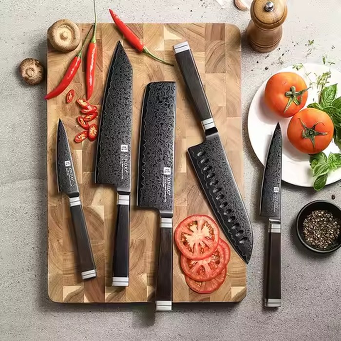 XINZUO Professional 1-5PC Multi-Purpose Kitchen Knife 67 Layers Damascus Steel Ergonomic Ebony Wood Handle Cooking Utensils