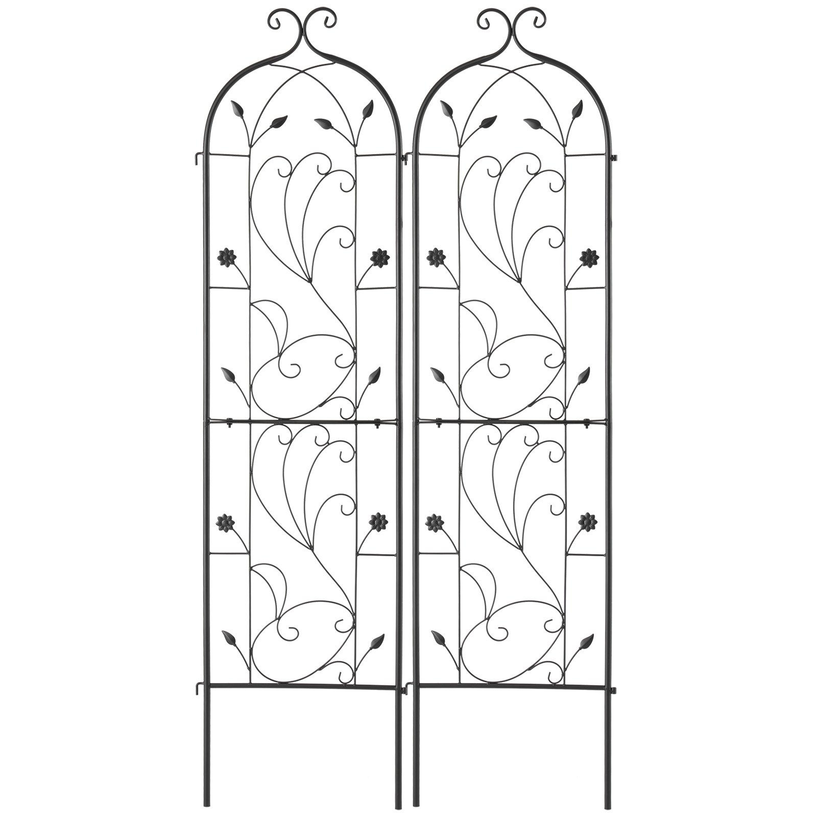 2 Packs Metal Garden Trellis For Climbing Plant Support 60x15 In Rustproof