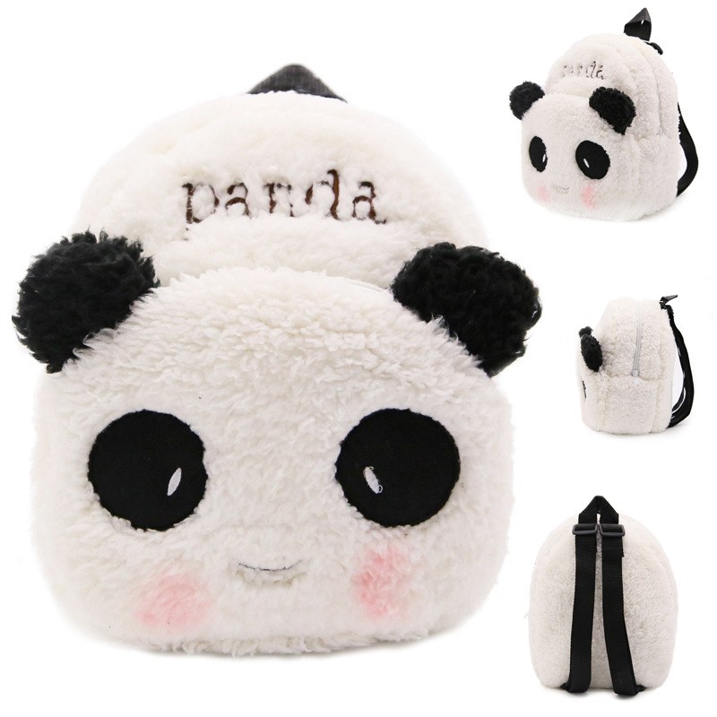 Panda Plush Children’s Backpack — Black Ears