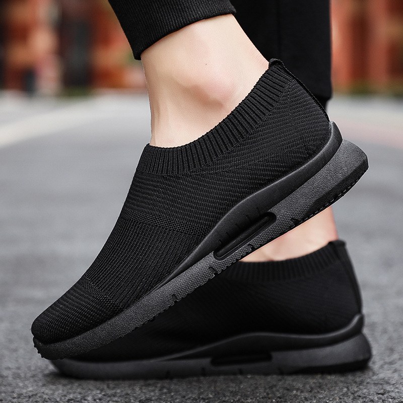 Mesh Casual Sneakers — Black-45