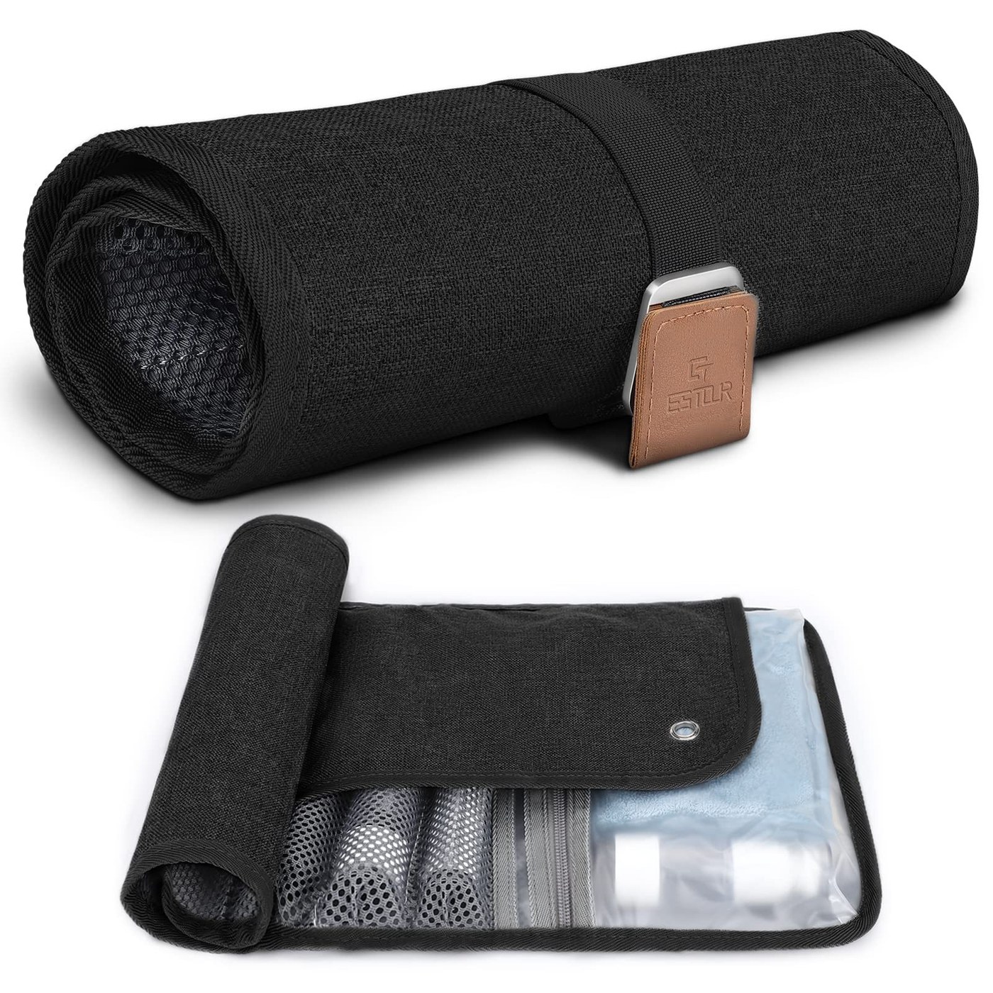 Roll-up Travel Toiletry Bag — Black