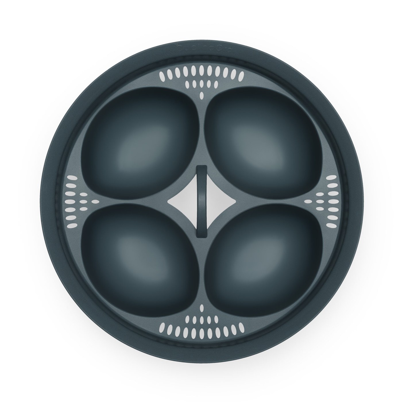 4 In1 Egg Poachers Egg Cooker Tools Eggs Steamer Mold Tray Stand Kitchen Baking Mould Cooking Utensils — Dark Gray