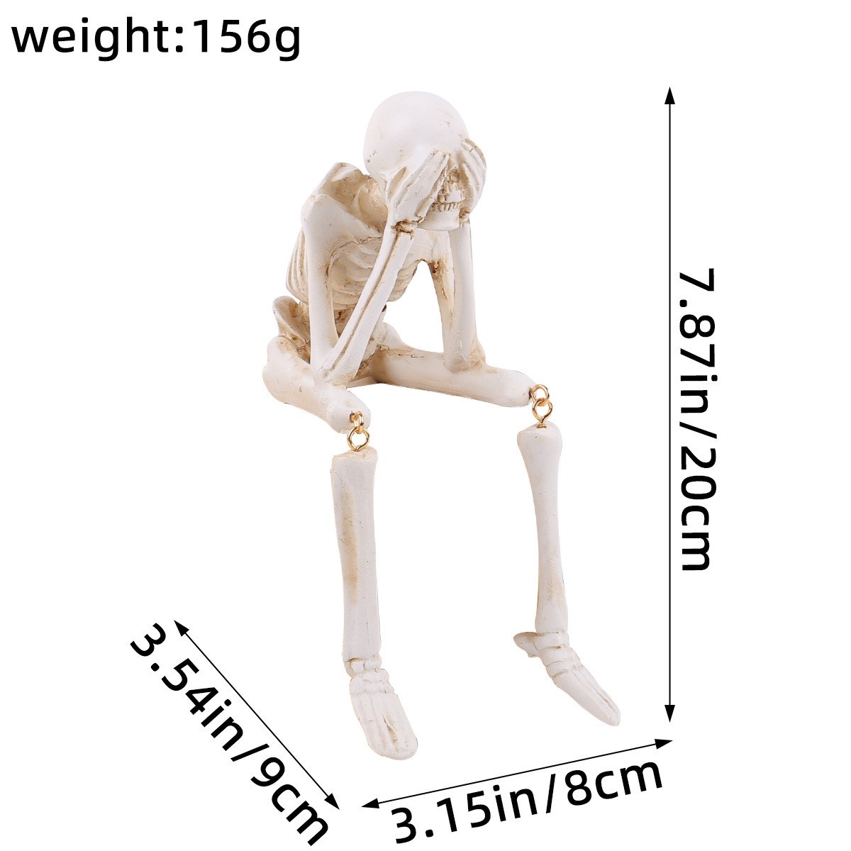 Halloween Resin Skeleton Ornament — Don't Look