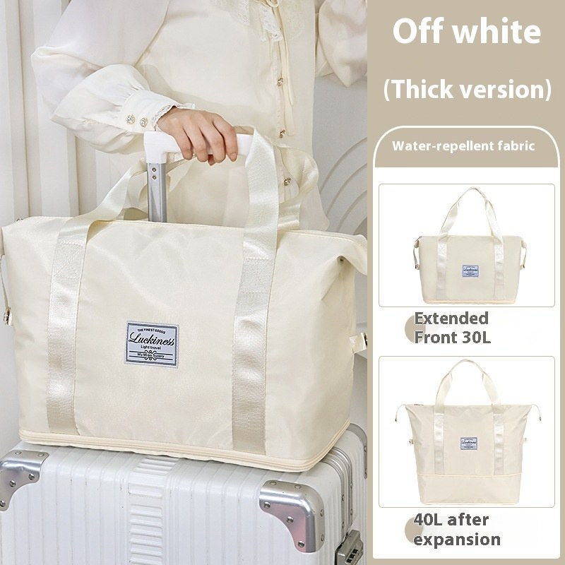Expandable Travel Tote Bag — Beige