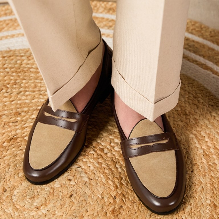 Two-tone Dress Loafers — Brown-41
