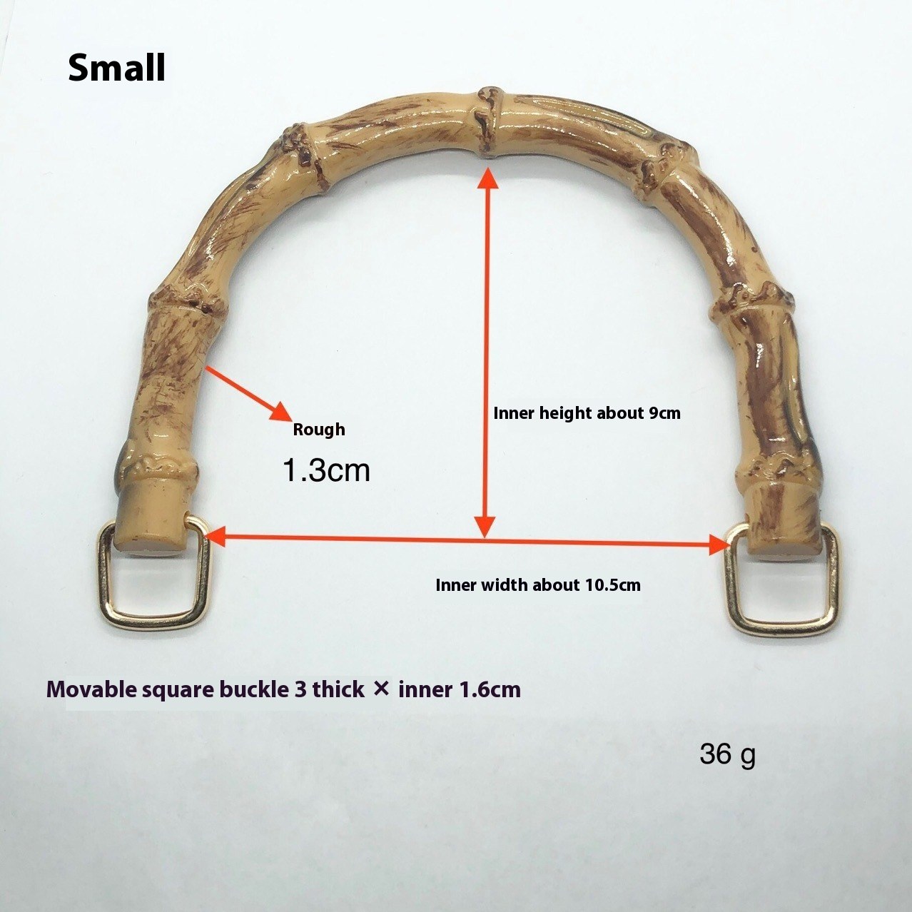 Replacement Luggage Bag Handle — Small Size Brown Square Buckle