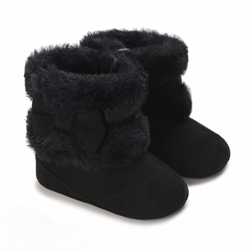 Baby Soft-sole Winter Boots — Black-Sole Length 13 CM84 G