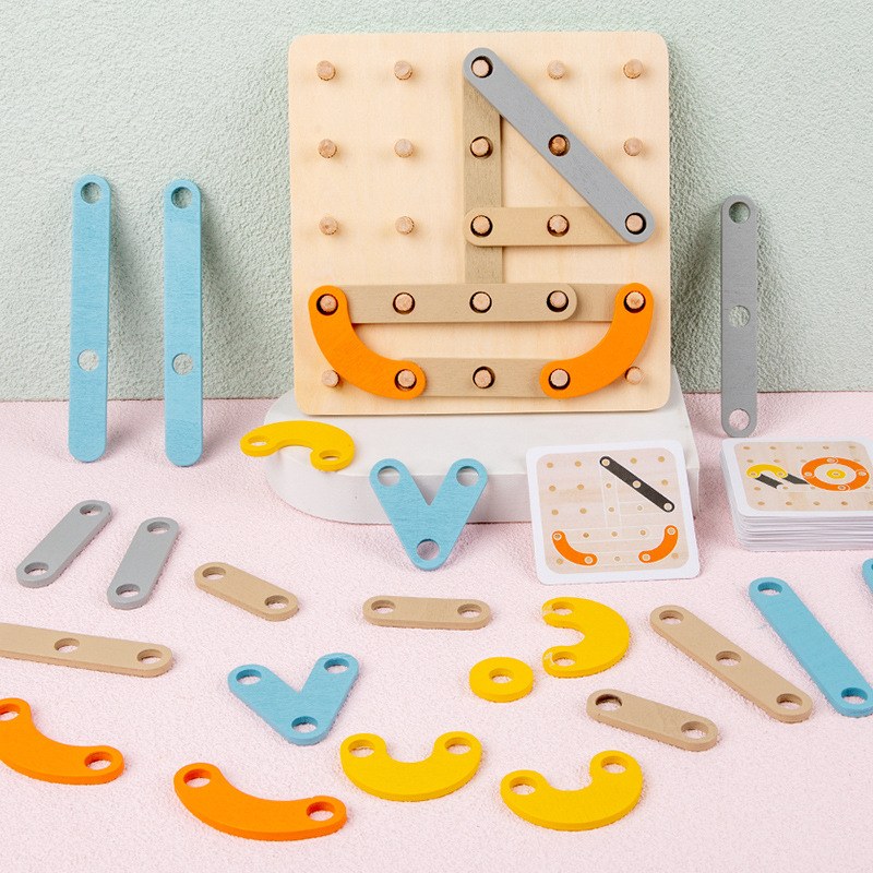 Wooden Shape & Screw Learning Board — Creative Shape Joypin Hbe