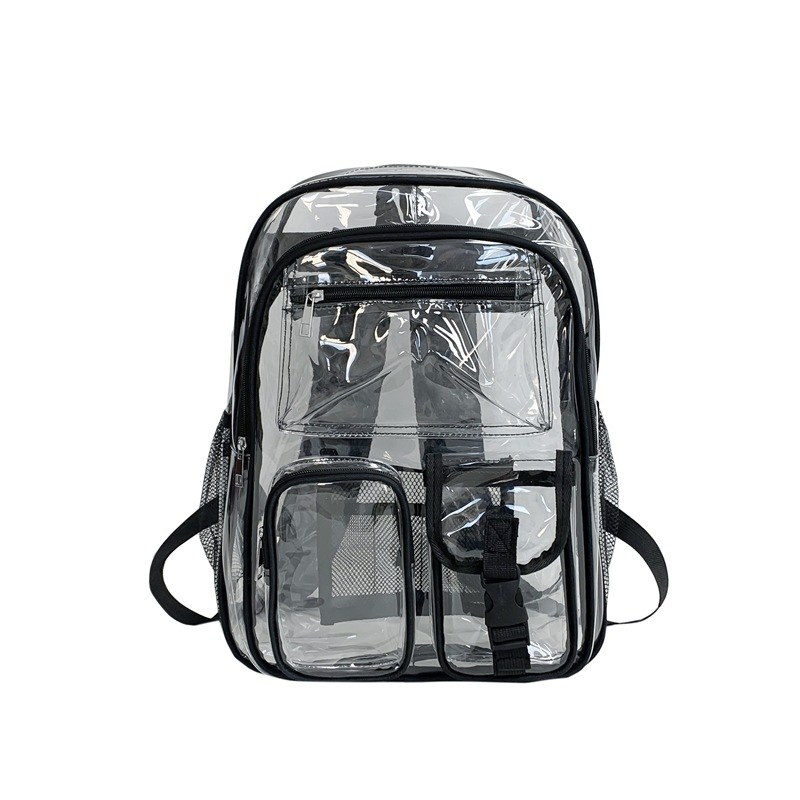 Clear PVC School Backpack — Black