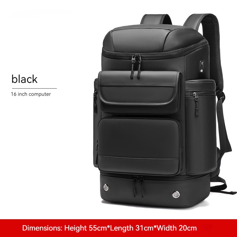 Large Travel Laptop Backpack — Fashion Version Black-21 Inch