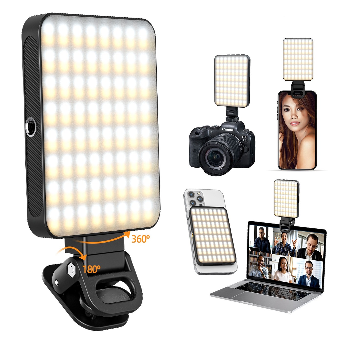 Magnetic LED Camera Fill Light Kit — Black