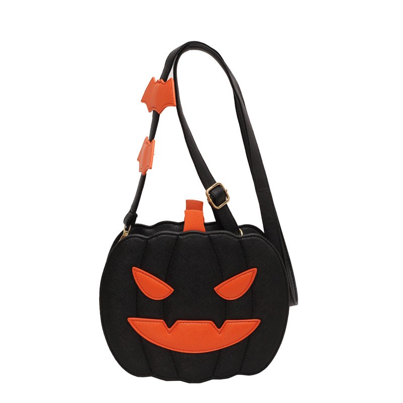 Halloween Pumpkin Crossbody Bag — Black1