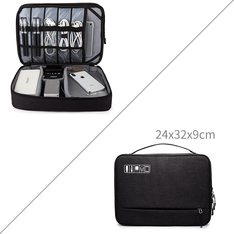 Digital Accessories Travel Organizer Bag — Black