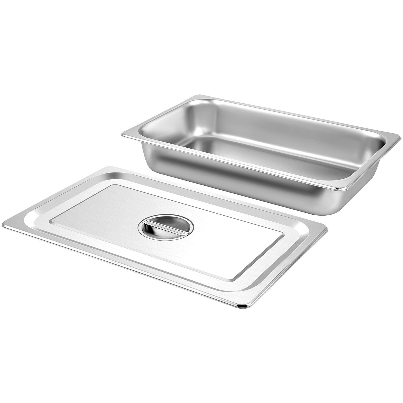 VEVOR 4 Pack Steam Table Pans 20.9 X 12.8 X 3.9 Inch Deep Steam Table Pan Full Size 13L Deep Food Container Stainless Steel Oven Tray Hotel Pans Anti-Jam Steam Table Food Pan — Silver