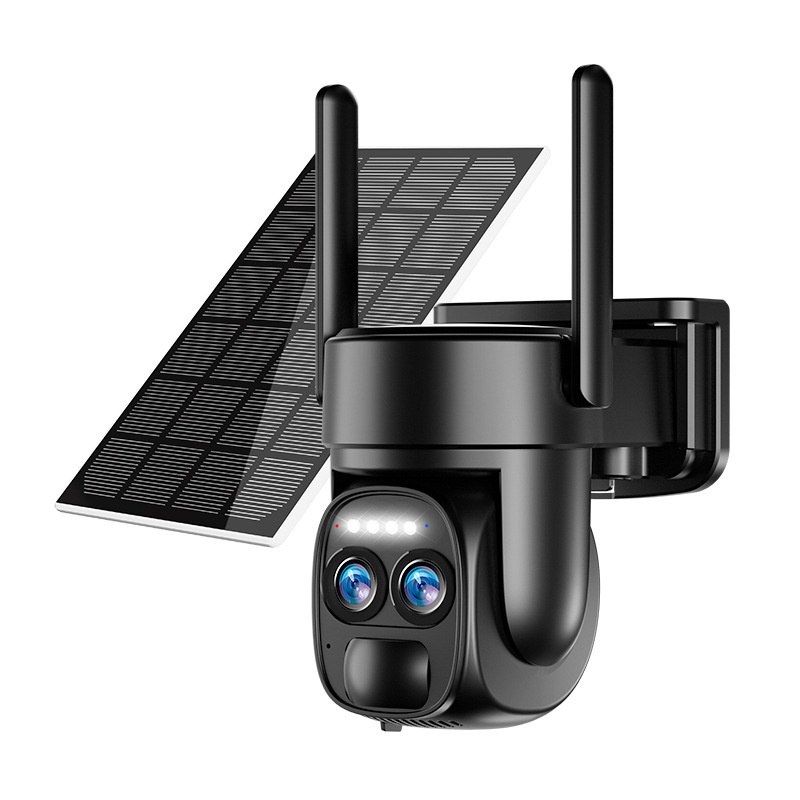 Solar Dual-Lens Wi-Fi Night-Vision Camera — Solar Low Power Consumption-Wifi Dual Lens
