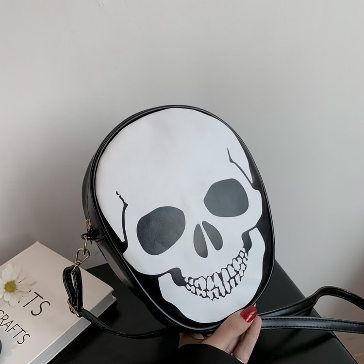 Halloween Skull Shoulder Bag — Black