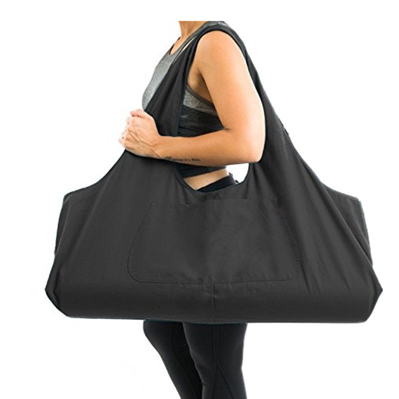 Canvas Yoga Travel Tote Bag — Black