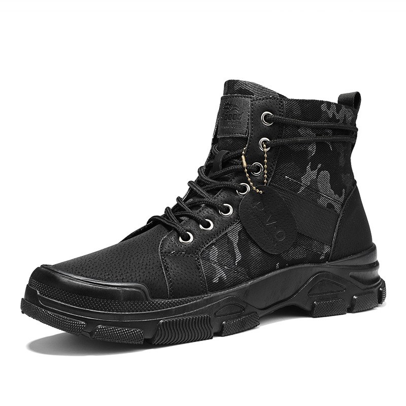 Canvas High-top Hiking-style Boots — Black-42