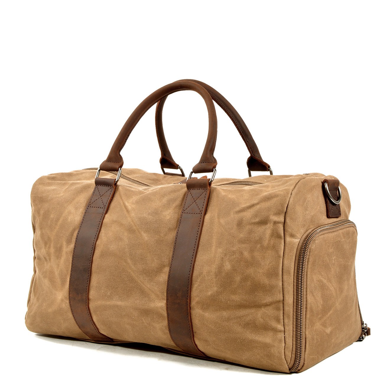 Canvas Travel Duffel Bag — Khaki