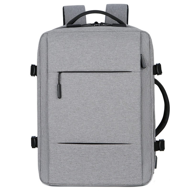Expandable Business Laptop Backpack — Light Grey