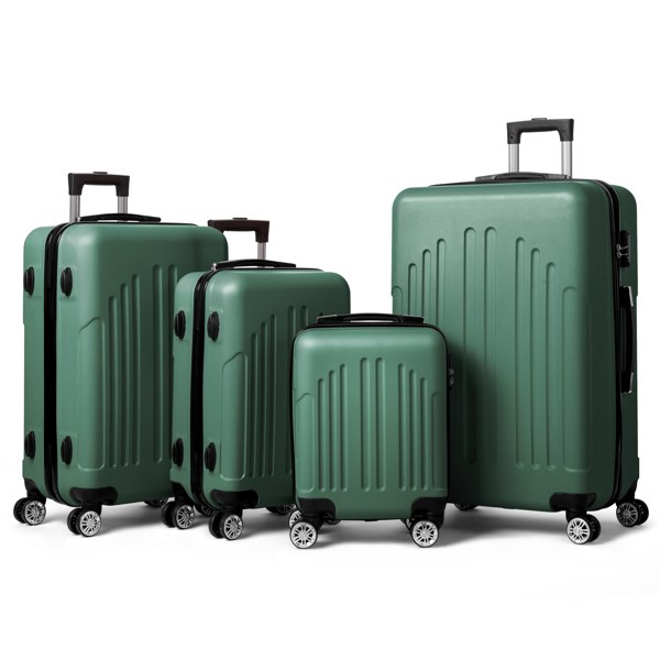 Four-piece Spinner Suitcase Set — Green