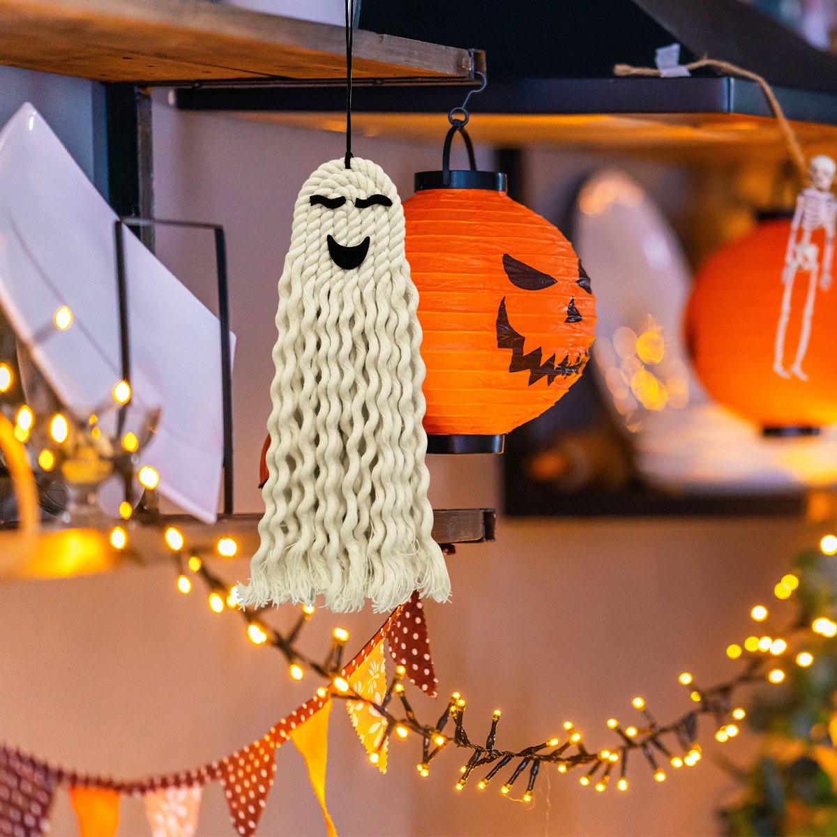 Halloween Hanging Ghost Decoration — Smiling Face
