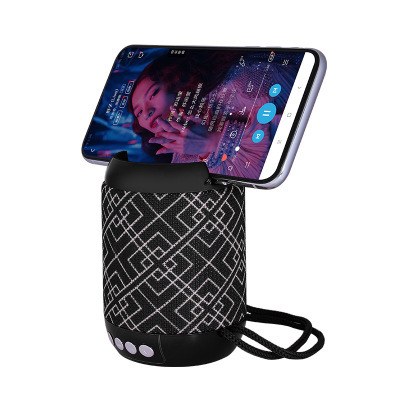 Portable Bluetooth Speaker with Phone Stand — Black-USB