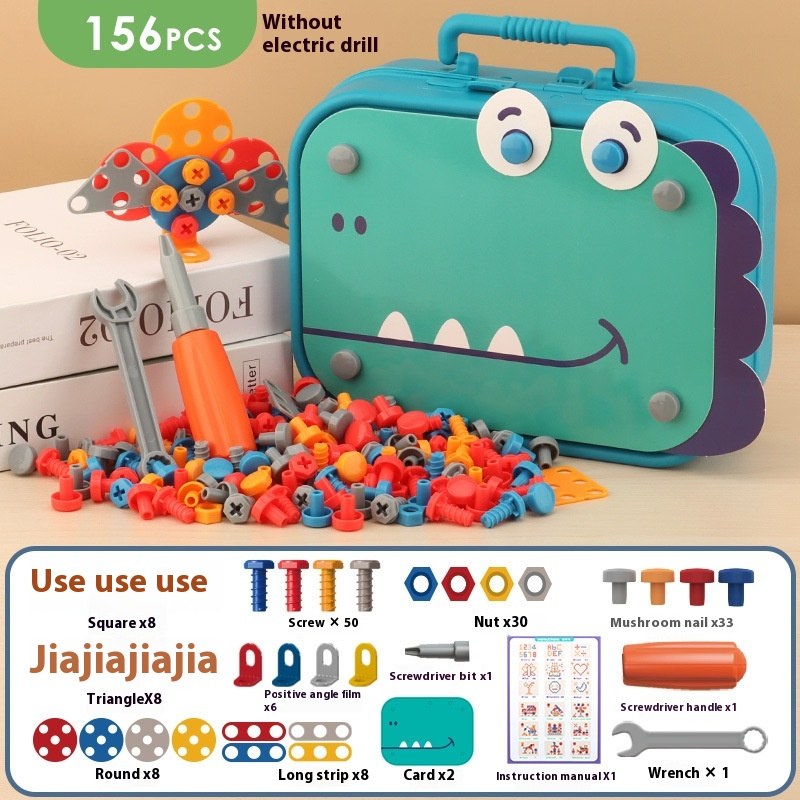 Pretend Screw & Tool-box Building Toy — Dinosaur 156PCs
