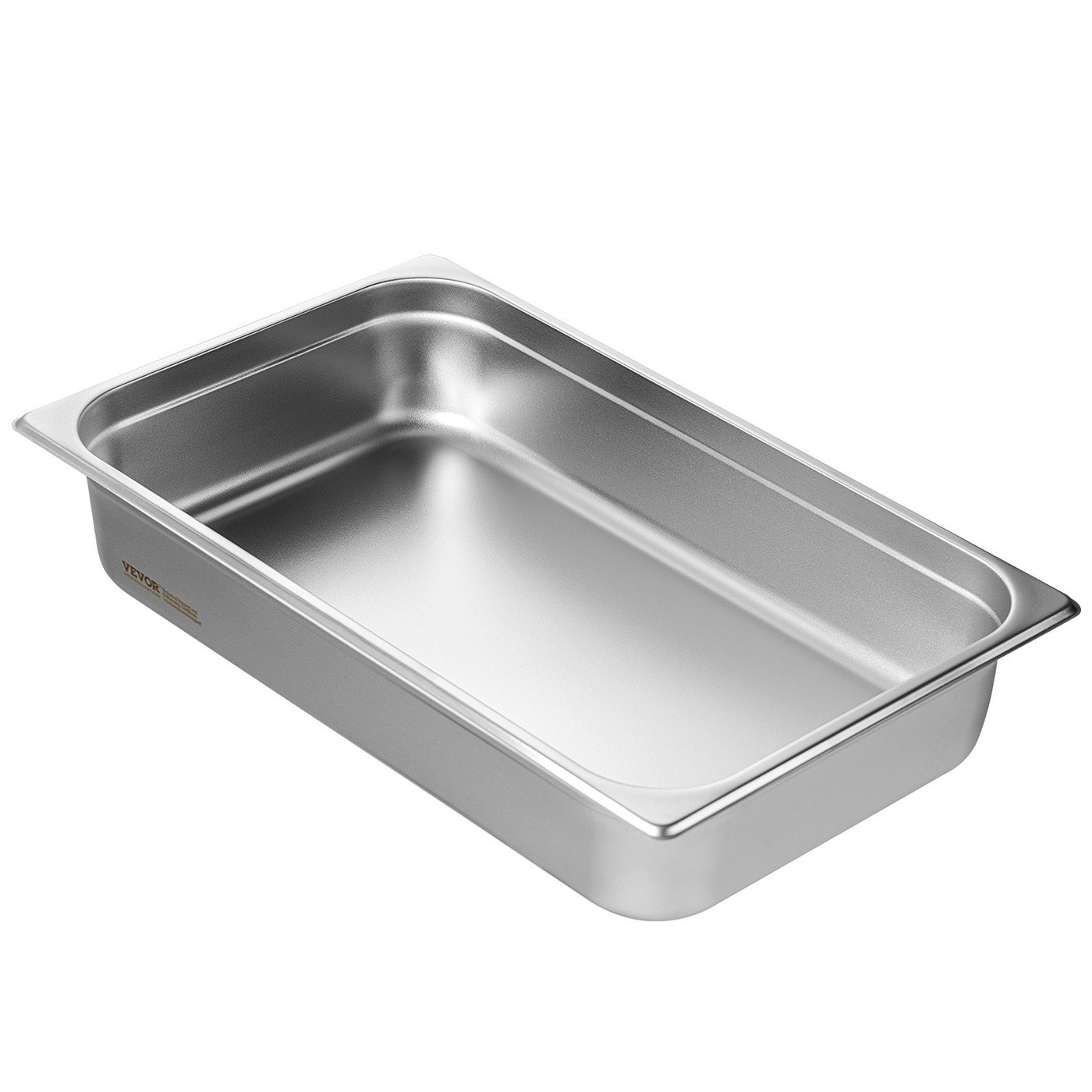 6 Pack Hotel Pans, Full Size Anti-Jam Steam Pan, 0.8mm Thick Stainless Steel Restaurant Steam Table Pan, 4-Inch Deep Commercial Table Pan, Catering Storage Food Pan, For Industrial Scientific — Silver