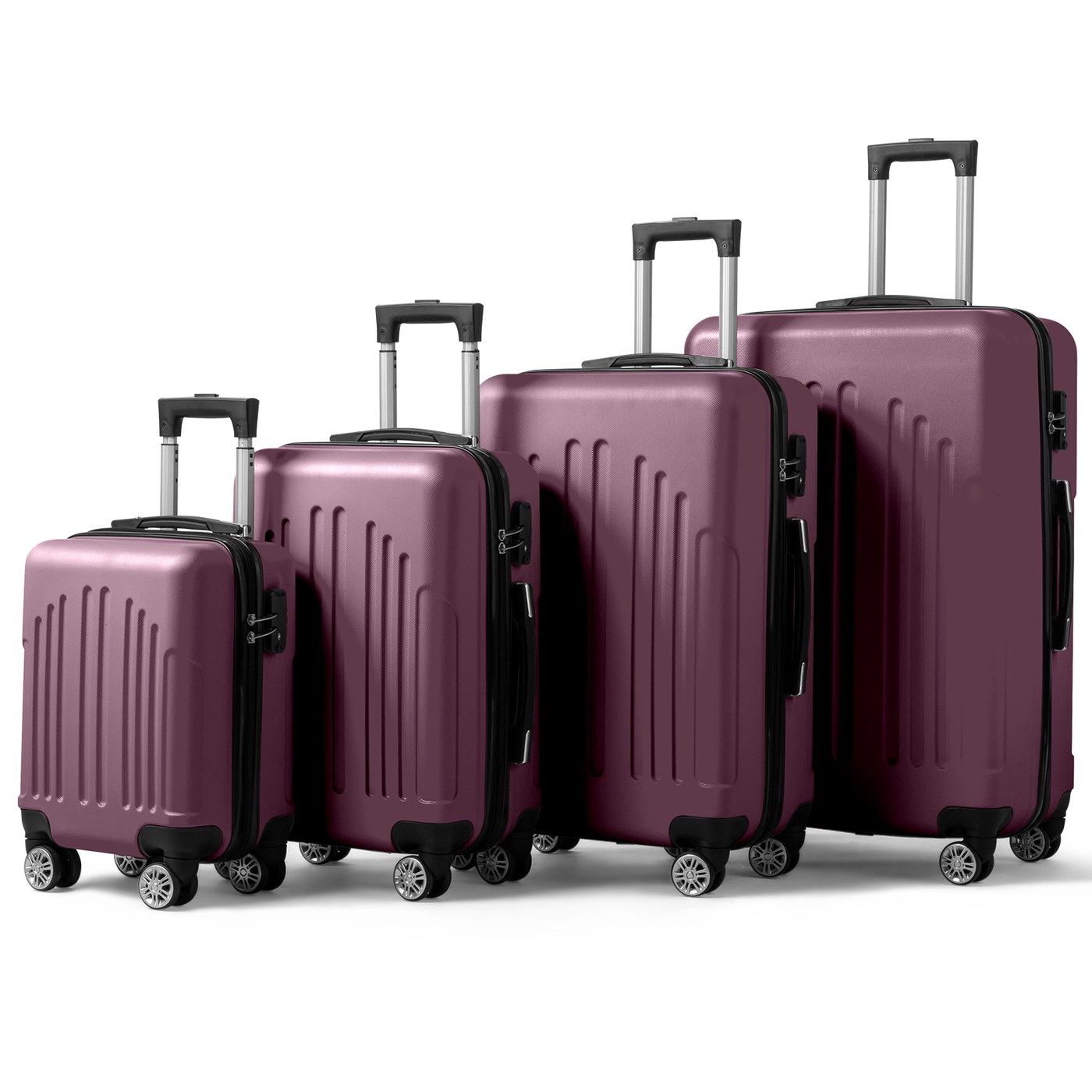 Four-piece Rolling Suitcase Set — Purple