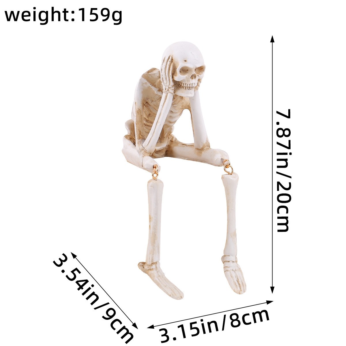 Halloween Resin Skeleton Ornament — Don't Listen