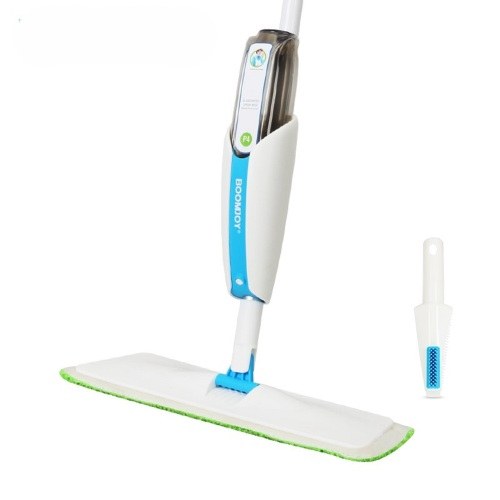 Washable Mat Spray Mop - Superfine Fiber Mop With 300ML Reusable Bottle, Suitable For Wood, Hardwood, Laminate, Ceramic Tile, Etc — Blue