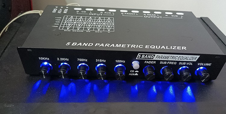 12V Car Audio Equalizer — EQ5 Black