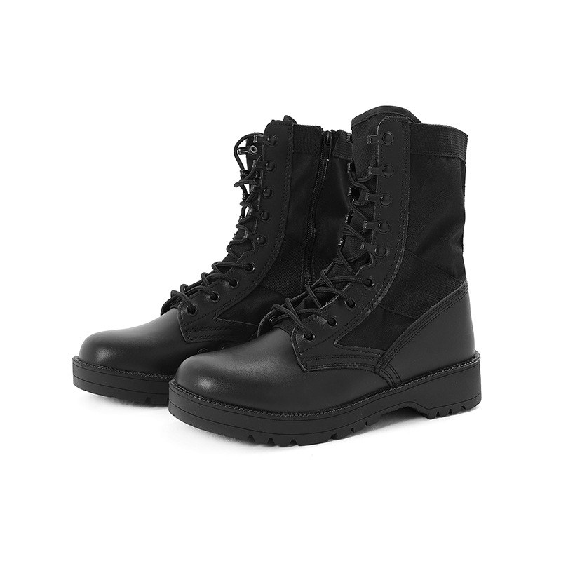 High-top Lace-up Hiking Boots — Black-42