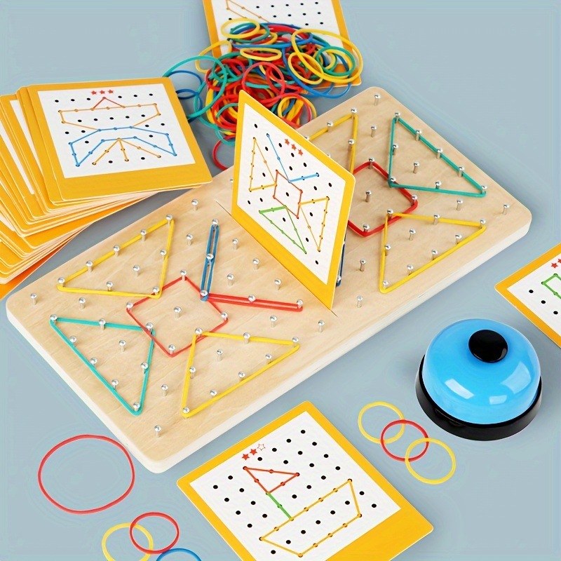 Wooden Geometry Learning Activity Board — Battle Nail Board Ads