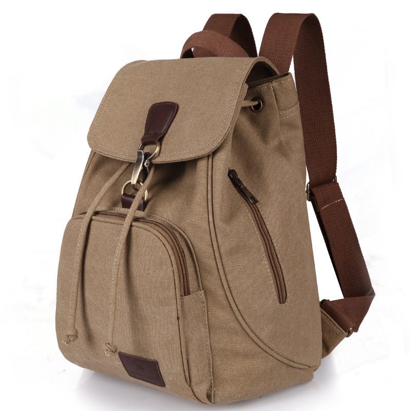 Vintage Student Backpack — Khaki