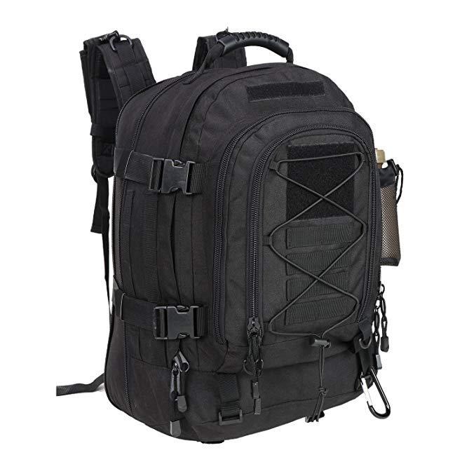 Outdoor Tactics Military Fan Mountaineering Hiking Bag Multifunctional Large Capacity Backpack — Black