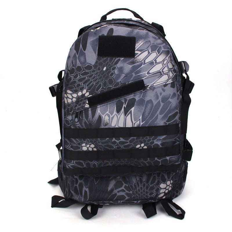 Factory wholesale multi-functional 3D backpack outdoor mountaineering bag Hiking Backpack army fan tactical double shoulder bag — Black crepe