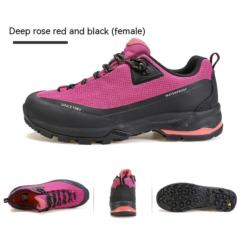 Rose-and-black Hiking Shoes — Deep Rose Black Women-41