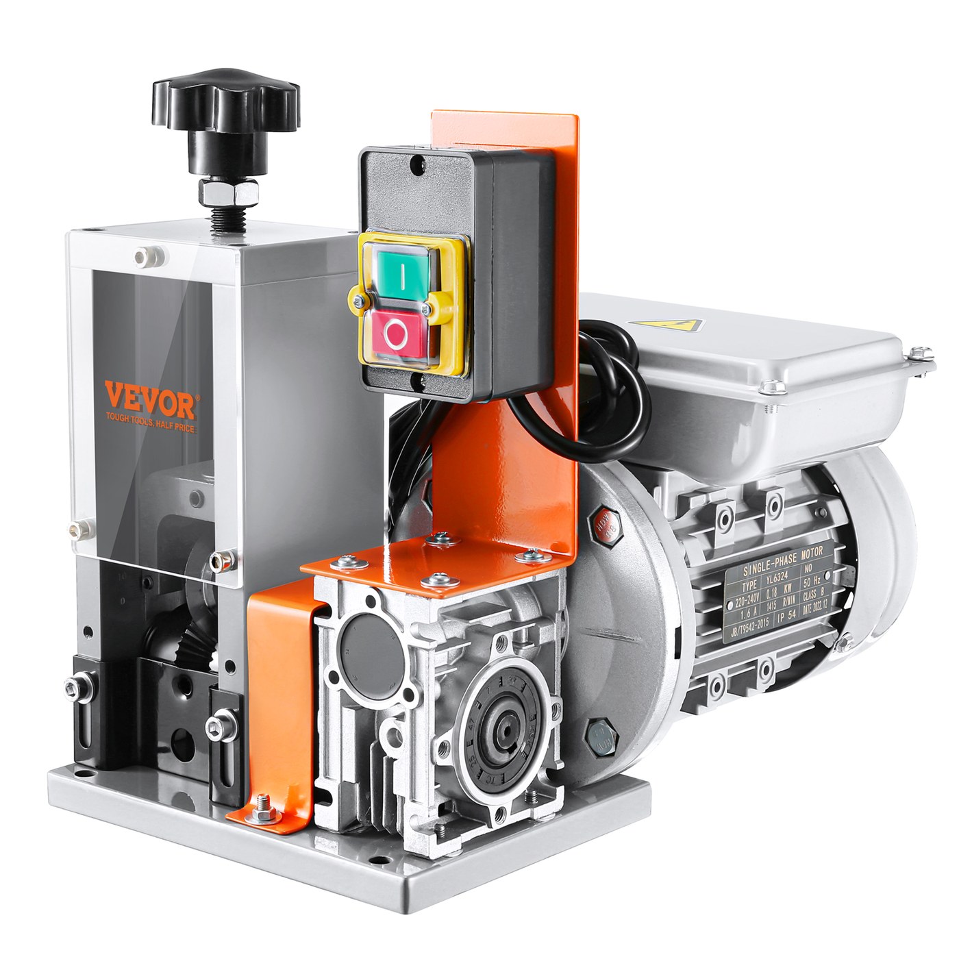 VEVOR Automatic Wire Stripping Machine, Electric Motorized Cable Stripper, 180 W, 60 Ft Min Wire Peeler With Visible Stripping Depth Reference, For Scrap Copper Recycling — Default